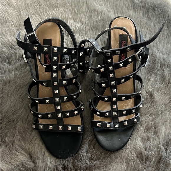 Betsey Johnson Shoes - Betsey Johnson Black Strappy Studded Sandals